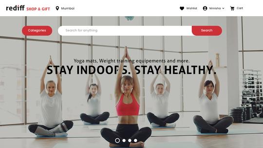Rediff Redesign landing page Web UI