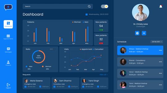 Doctalk Dashboard - Dark mode