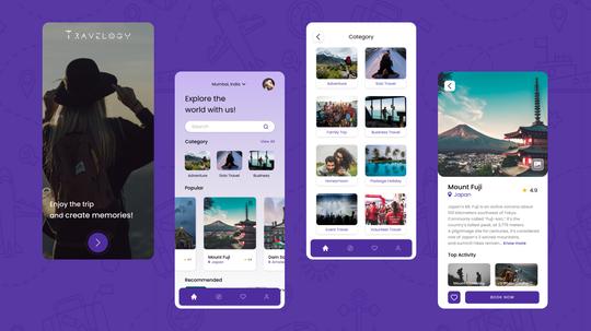 Travelogy App UI